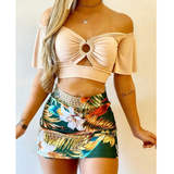 Printed Sexy Vest Two-piece Set