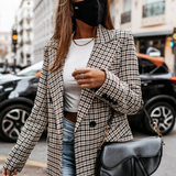 Slim Plaid Long-Sleeved Jacket