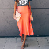 Fashion Solid Color Hip Skirt