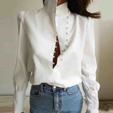 Design White Long Sleeve Shirt Tops