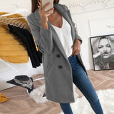 Solid Color Button Long Sleeve Coat