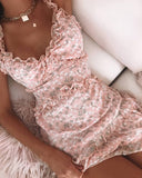 Sexy Women's Ruffled Print Mini Dress