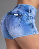 High Waist Ripped Denim Shorts