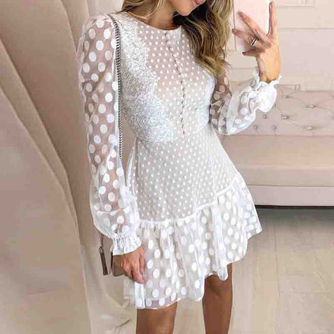 Design Sexy Lace Long Sleeve Dress