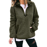 Design Zipper Pocket High-Necked Long Sleeve Sweater