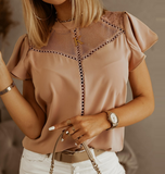 Solid Color Women'S Chiffon Casual Shirt Top