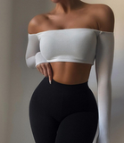 Sexy One-Shoulder Long-Sleeved Top