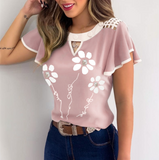 Women's Sweet Printed Short Sleeve Top