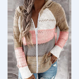 Design Zipper Hooded Long-Sleeved Sweater