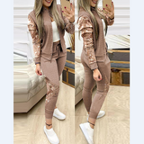 Long Sleeve Sequin Splicing Two-Piece Set