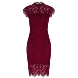 Sexy Solid Color Lace Slim Hip Dress