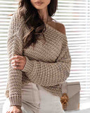 Loose Long-Sleeved Knitted Sweater