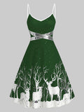 Print Sling Zipper Sexy Dress