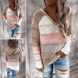 Long Sleeve Solid Knit Hooded Sweater