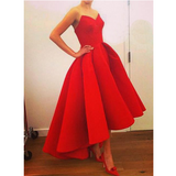 Fashion Red tall waist sleeveless dress
