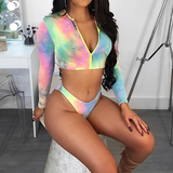 Long-Sleeved Women'S Printed Swimsuit Suit