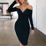 Women'S Slim Off Shoulder Dress
