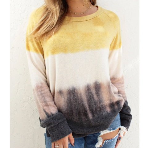 Casual Printed Round Neck Long Sleeve Sweater
