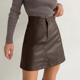 Solid Color Sexy High Waist Stitching Skirt