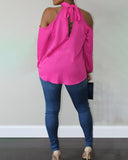 Sweet Women Solid Color Sexy Chiffon Blouse