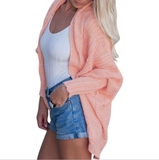 Fashion Women'S Solid Color Knit Cardigan Sweater Coat