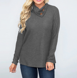 Women'S Casual Solid Color Long-Sleeved T-Shirt