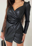 V-Neck Sexy Long Sleeve Black Dress