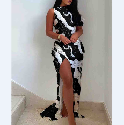 Design Printed Sleeveless Dress