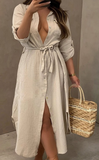 Fashion Short Sleeve Sexy Cardigan Dress