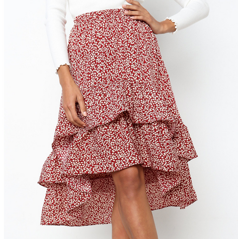 Fashion Printed Irregular Skirt