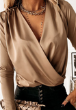 Sexy V-Neck Temperament Elegant Long-Sleeved Loose Shirt