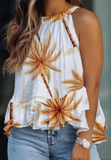 Women's Printed Halter Sleeveless Shirt Top