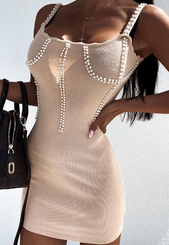 Fashion Sexy Beaded Sleeveless Dress