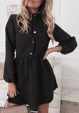 Solid Color Fashion Long Sleeve Dress