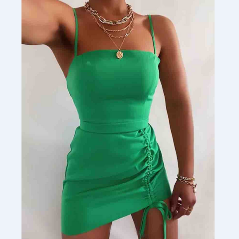 Women'S Solid Color Sexy Sling Dress