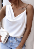 Solid Color Women'S White Sling Sleeveless Top