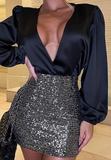 V-Neck Women'S Irregular Lace Splicing Tight Dress