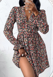 Women's Fashion V-Neck Floral Print Dress