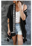 Women's Chiffon Pattern Loose Cardigan Tops