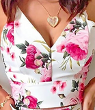 Ladies Floral Deep V Camisole Shorts Two-piece Set