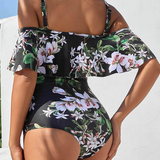 Sexy Floral Print Plus Size Bikini One Piece Swimsuit