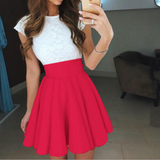 Women Solid Color Fashion Skirt