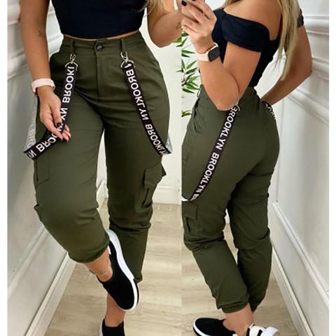 Design Army Green Casual Pants