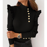 Solid Color Women'S Long Sleeve Knit Top