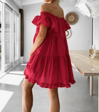 Loose Sweet Solid Color Short Sleeve Dress