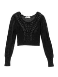 Round neck long-sleeved knit shirt