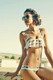 Fashion printing split bikini swimsuit