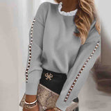 Loose Solid Color Women'S Long-Sleeved Sweater
