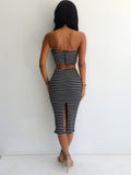 Design Striped two-piece dress
