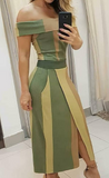 Sexy One-Shoulder Tight-Fitting Slit Dress
